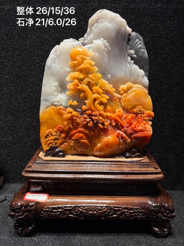 寿山石山水田黄印章印度石摆件貔貅手把件老挝石雕工艺品玄关奇石