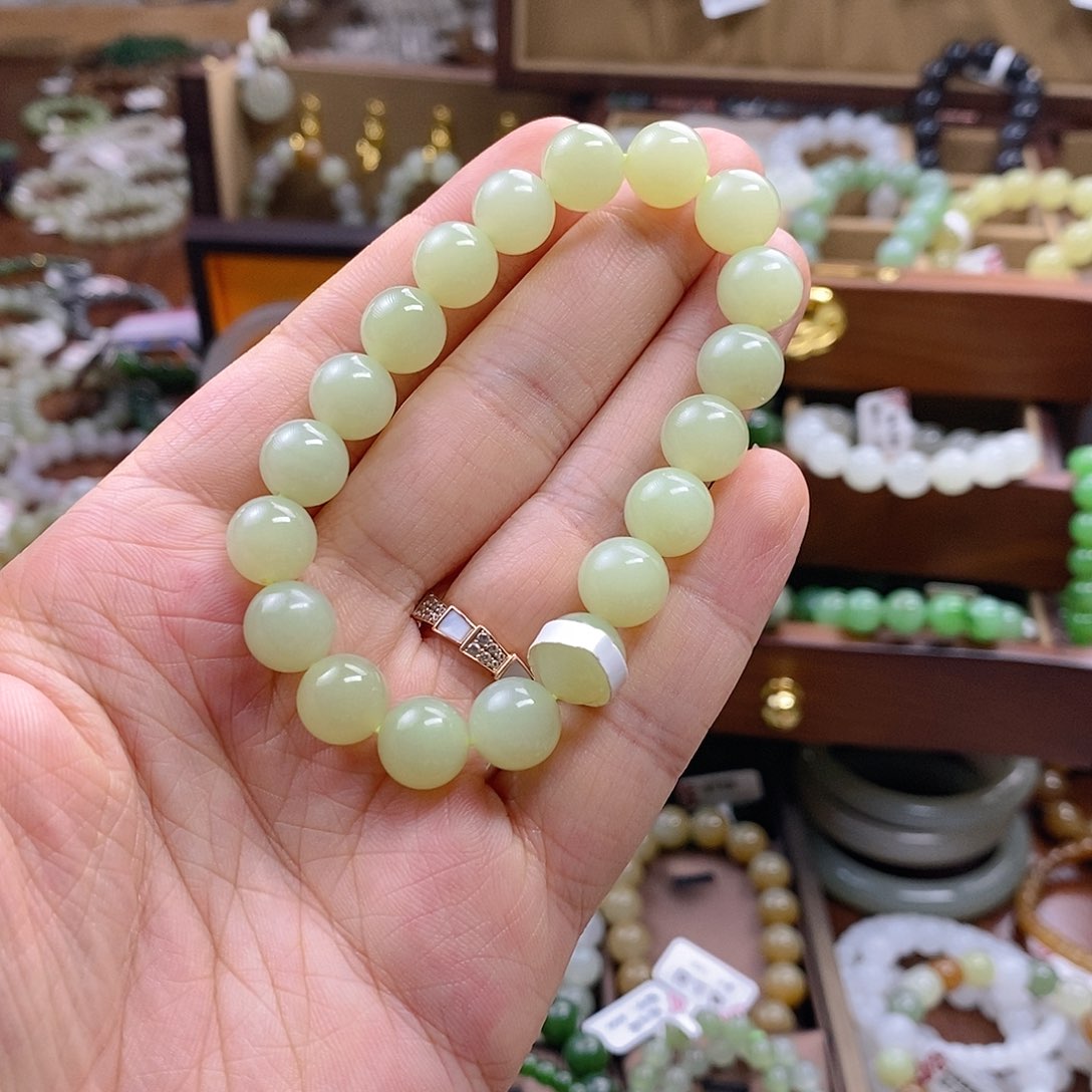 和田玉未镶嵌手串H**i黄口10