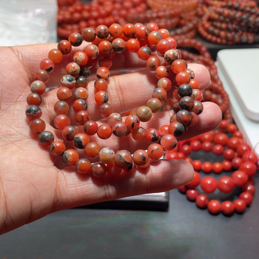 南红玛瑙手链未镶嵌
