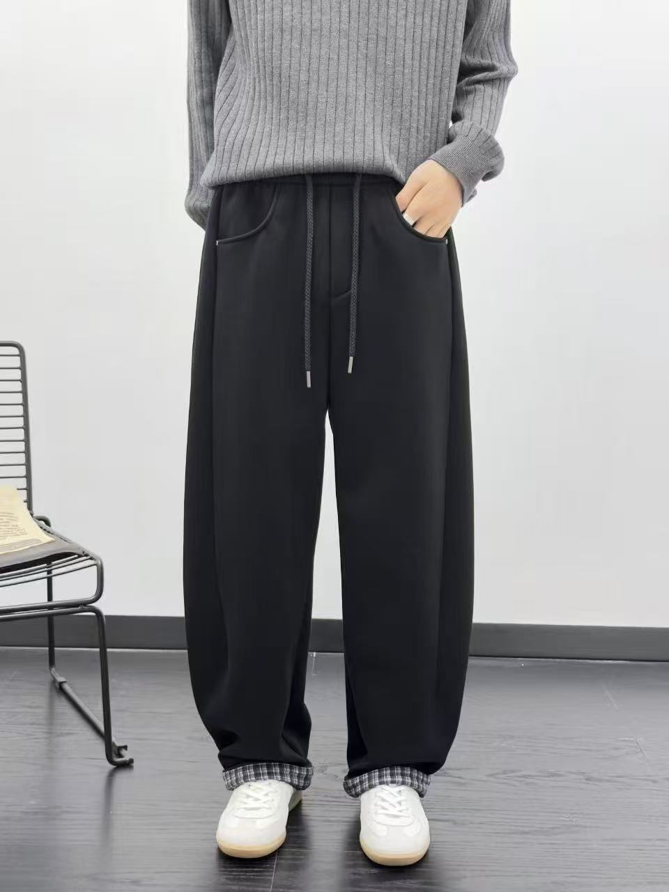 保暖休闲裤男士秋冬直筒休闲卫裤秋季百搭阔腿男士