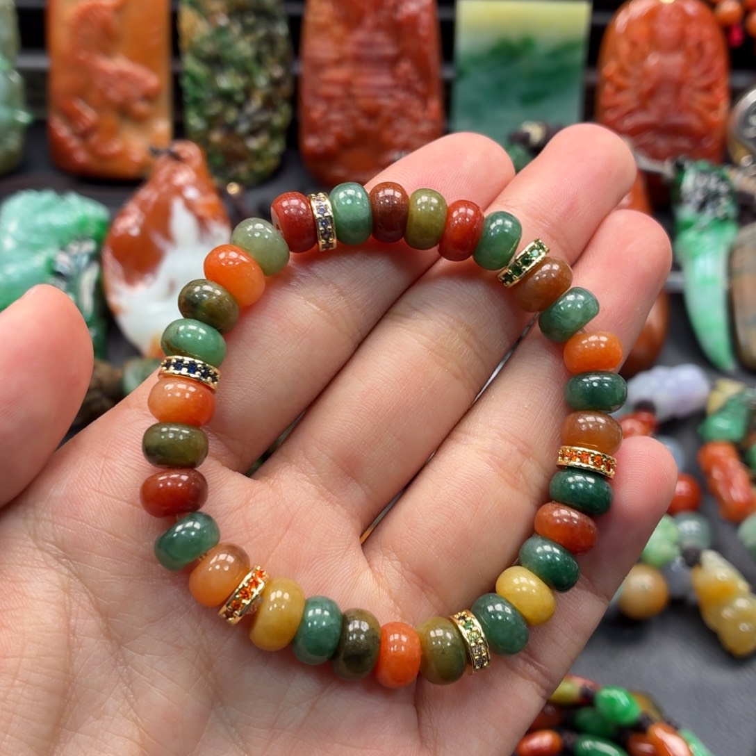 翡翠未镶嵌挂件手串