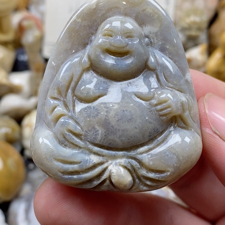 颈饰未镶嵌硅化珊瑚（珊瑚玉）