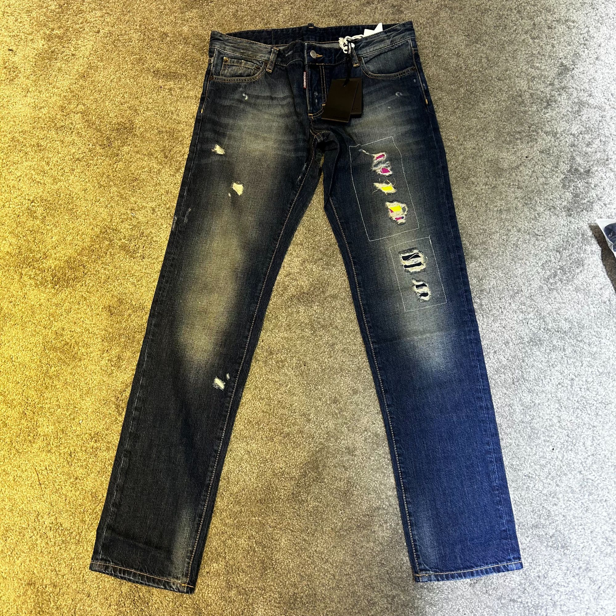 未使用 maje Dsquared2洞底花色牛仔裤   44211