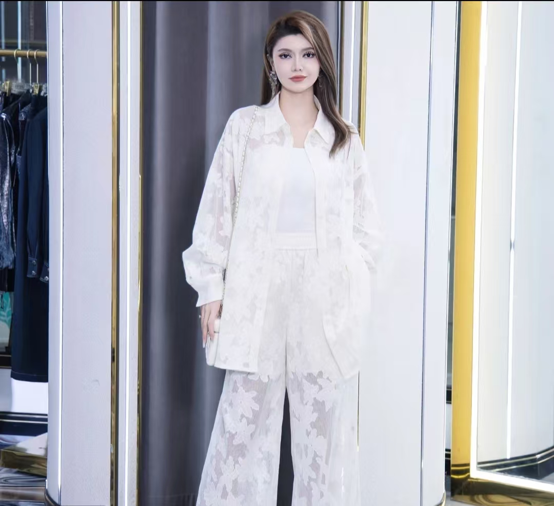 春夏夏季拼接宽松型成人刺绣衬衫女装休闲外套防晒服