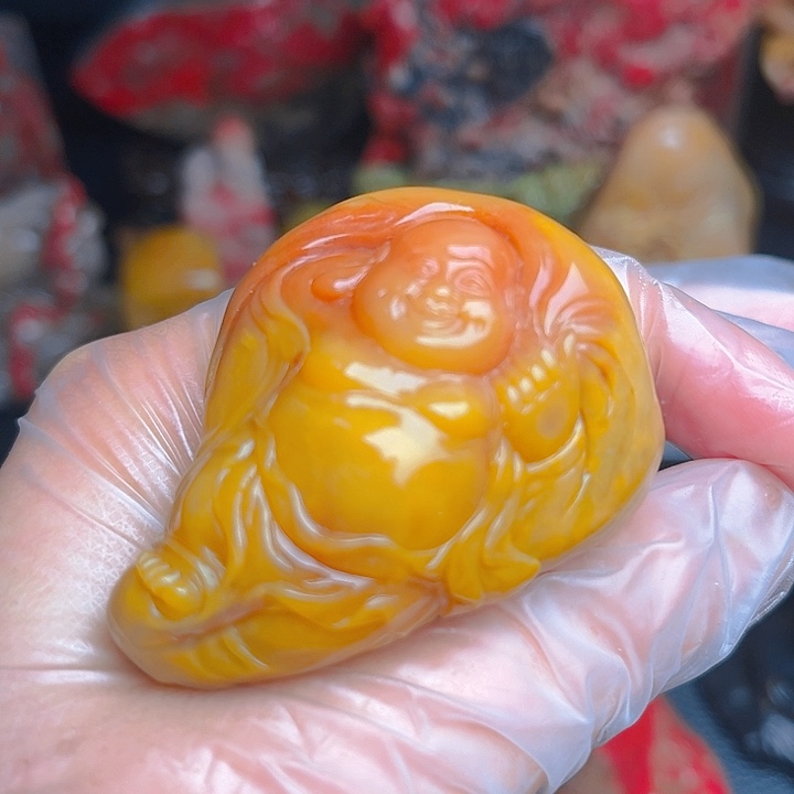 昌化石老挝田黄精品把件