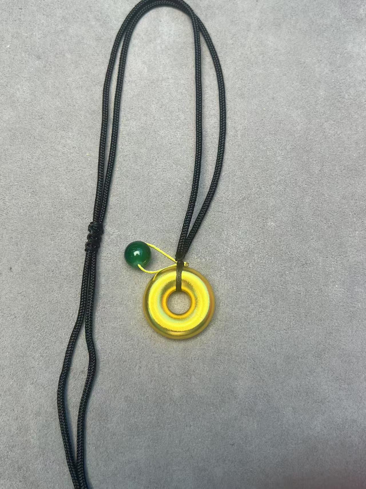 新款（平安扣吊坠带链子）足金同款中式高级男女同款玛瑙H012