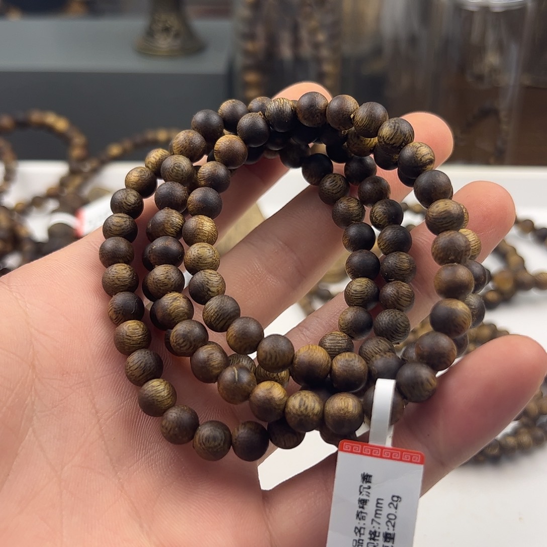 手串沉香圆珠多圈7mm