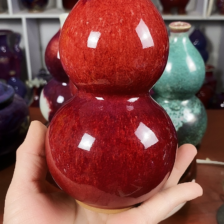 谦***子尚峰钧窑作品葫芦瓶