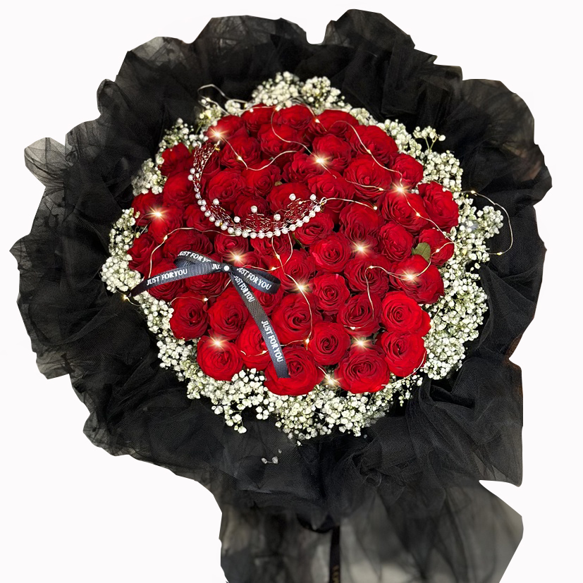 52支红玫瑰黑纱款式经典搭配