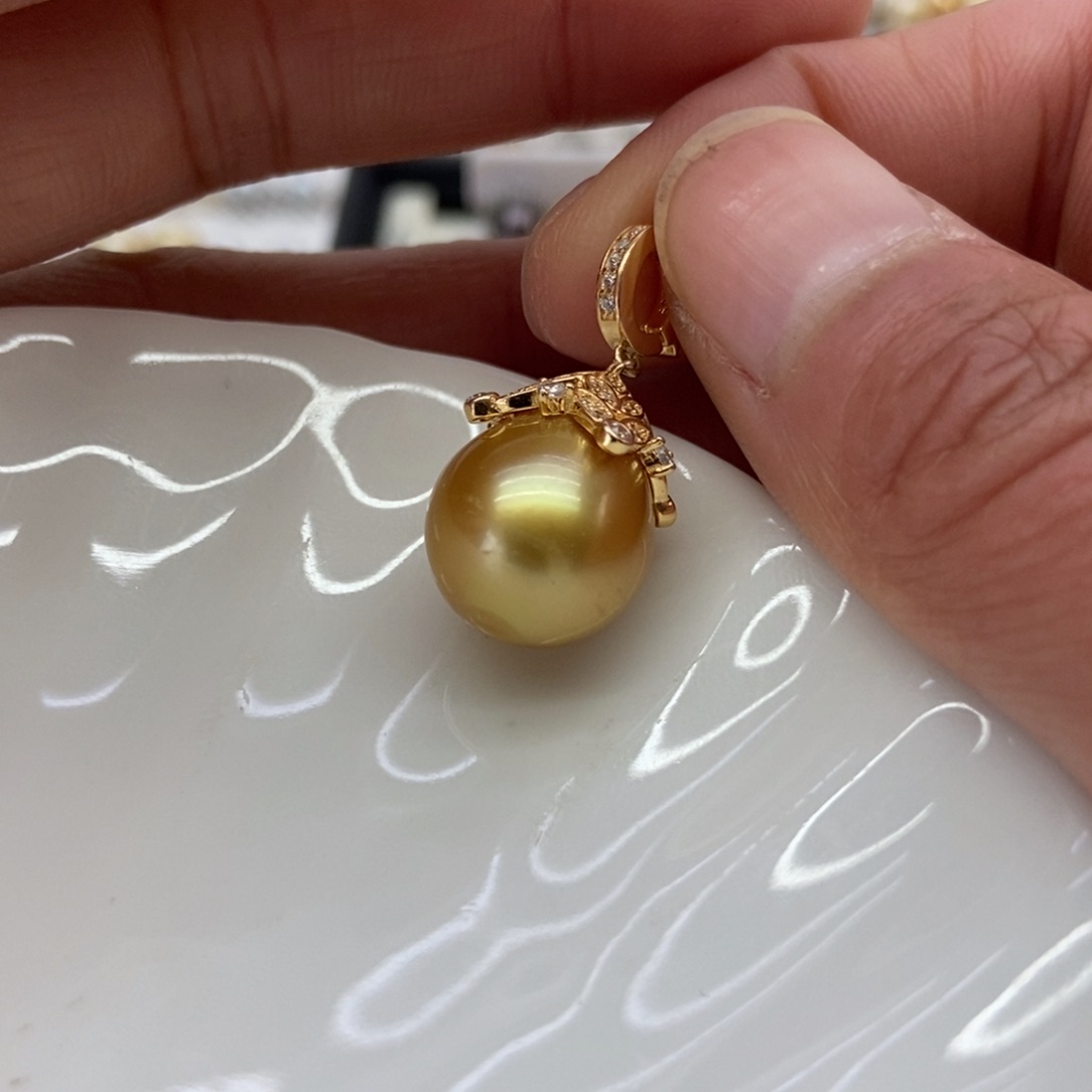 海水珍珠吊坠(不含链)银S925镶嵌