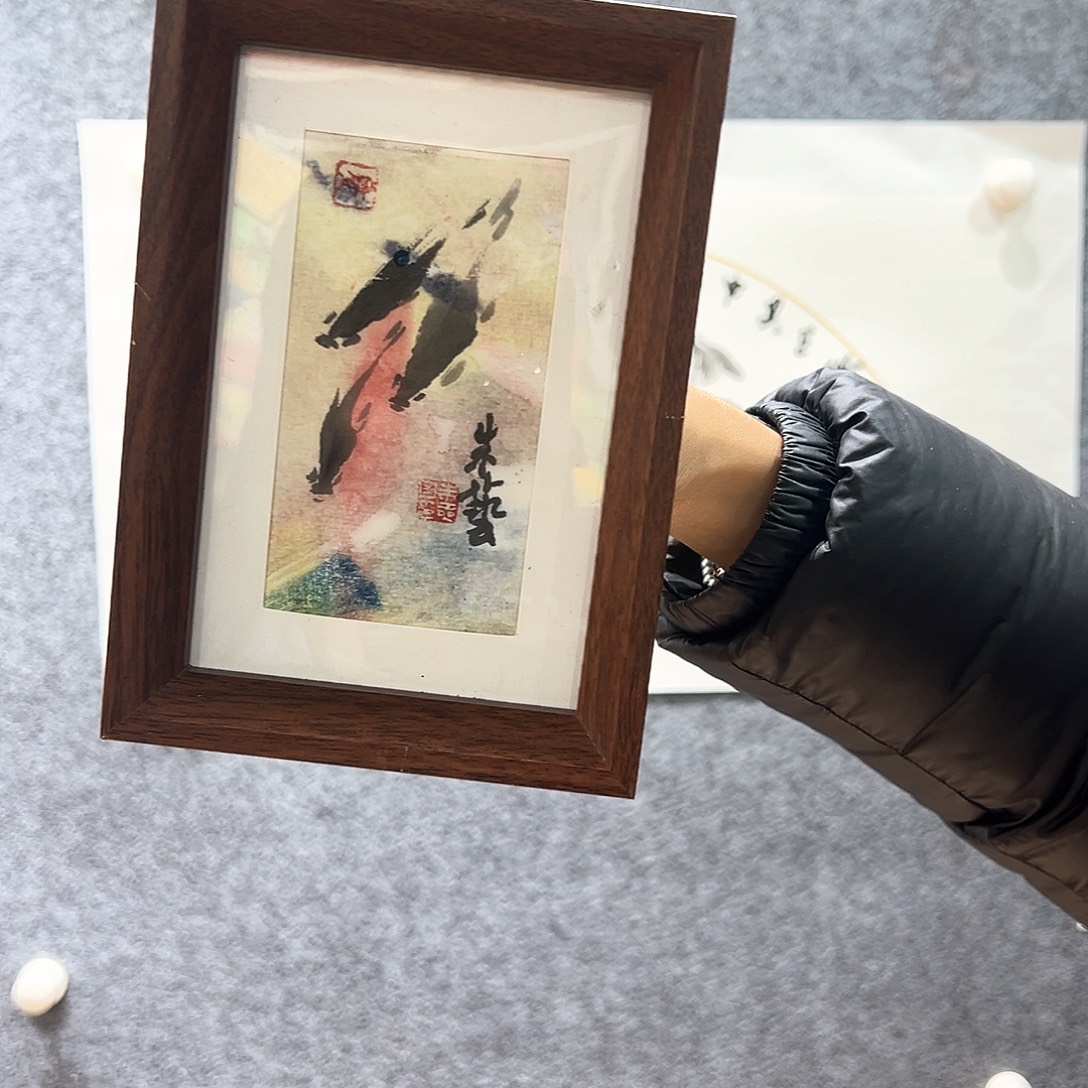 国画纯手绘画心原创