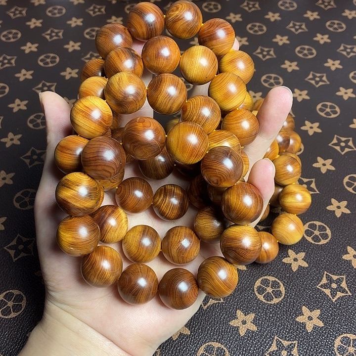 柏木（崖柏）手串/手链崖柏黑金碳化20mm瑕疵珠