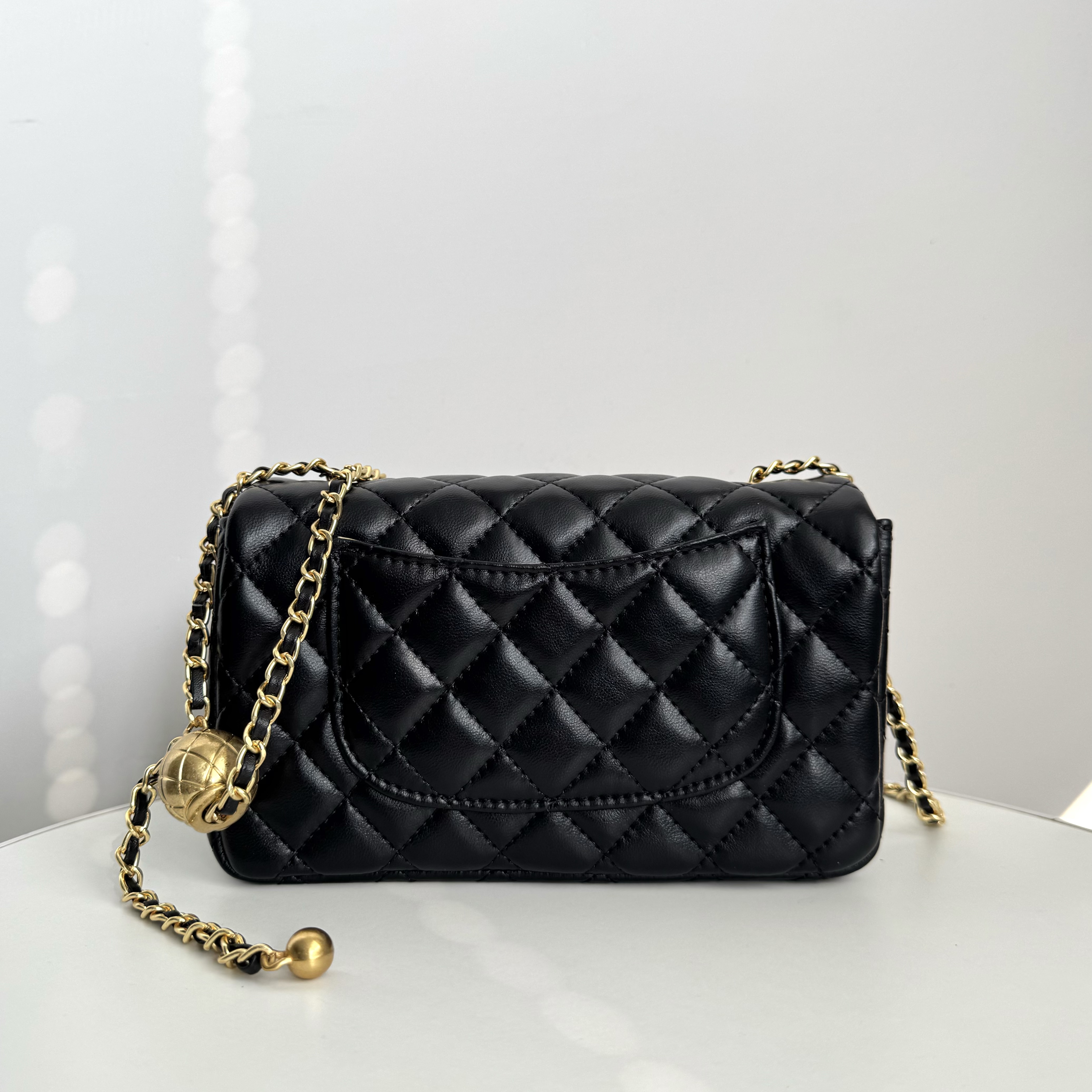 轻奢百搭黑色横款链条单肩斜挎包