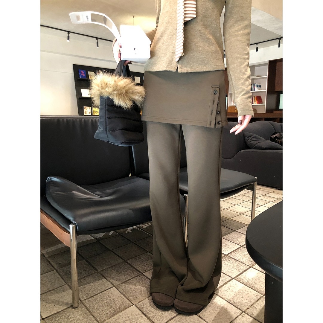 2025新款外穿屁帘假喇叭设计感休闲秋冬季抽