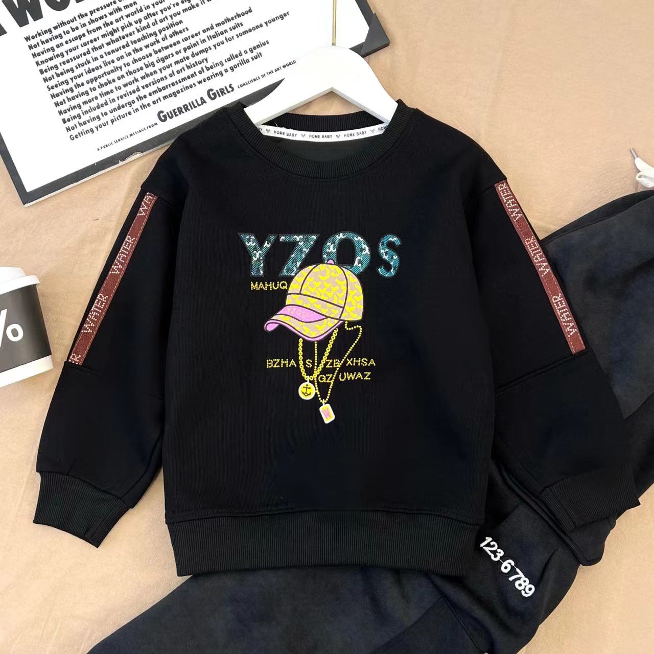 男童2024新款时尚卡通不加绒卫衣A3743