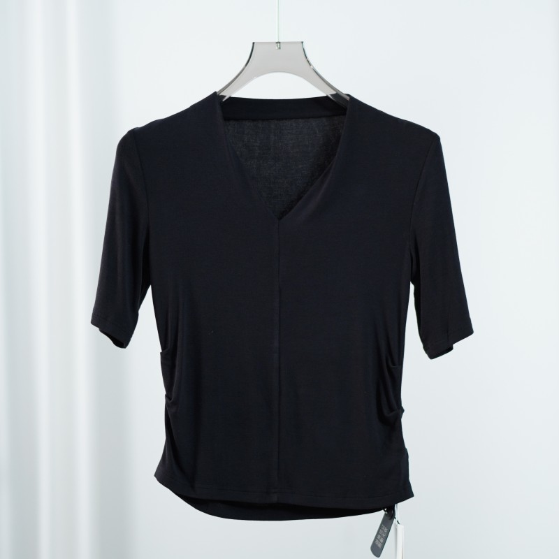 设计师系列  Y500  女装时尚夏季针织短袖T恤衫高级黑TX0528