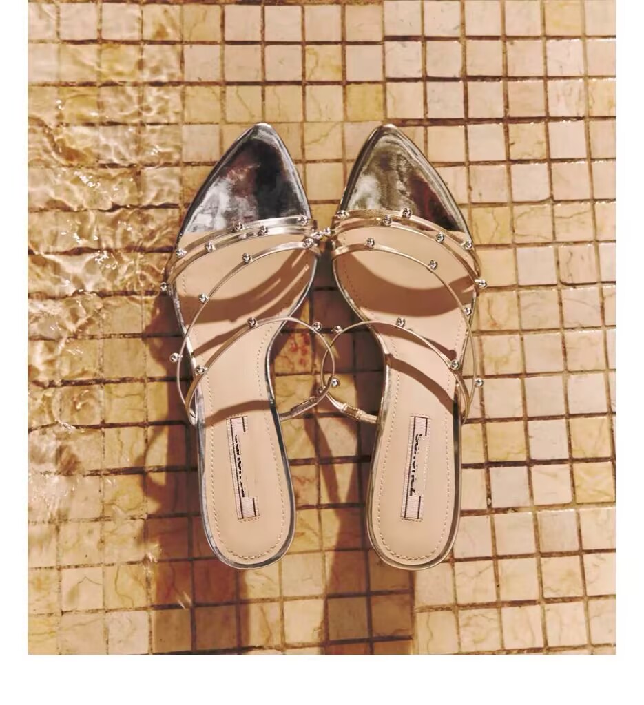 柚子树下 2025夏季新款外穿细跟高跟拖鞋女百搭不累脚高跟凉拖