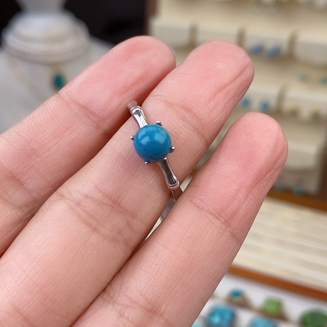 绿松石戒指银S925镶嵌