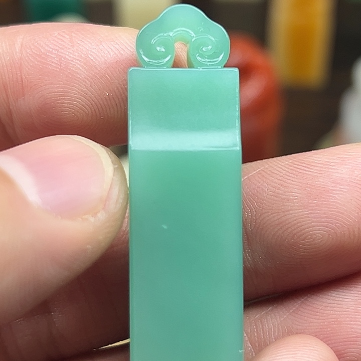 河***流寿山石印石雅安新绿