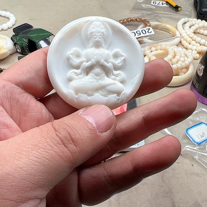 白玉菩提吊坠白色2730