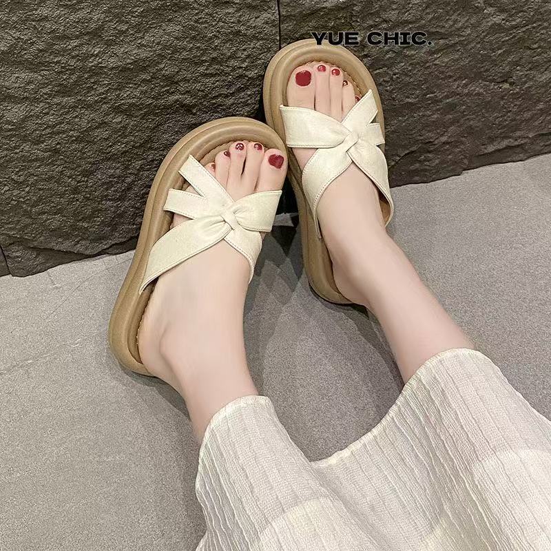 厚底增高防滑超火凉拖鞋女夏季外穿时尚新款海边沙滩鞋一字拖sw