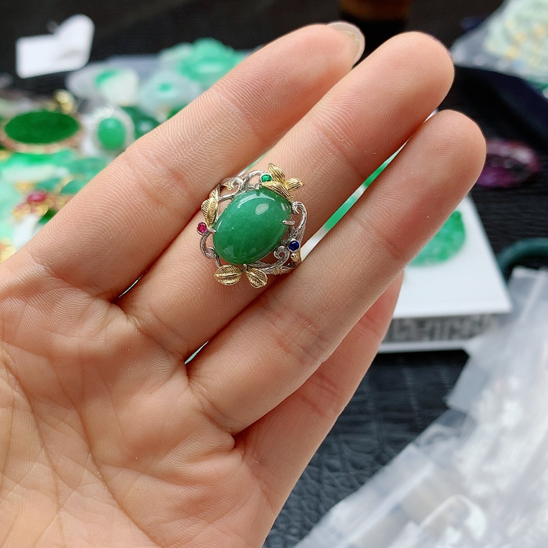 【闪购商品】翡翠戒指银S925镶嵌，