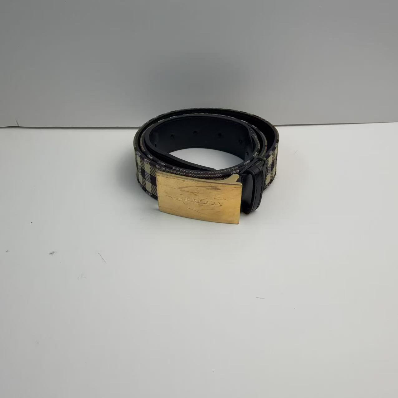 95新 BURBERRY/博柏利 博柏利格纹百搭腰带