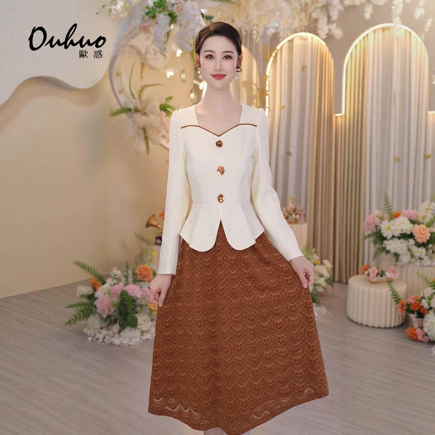 【木木定制】2025年秋冬新款显瘦名媛复古法式时尚连衣裙OHDRI12008