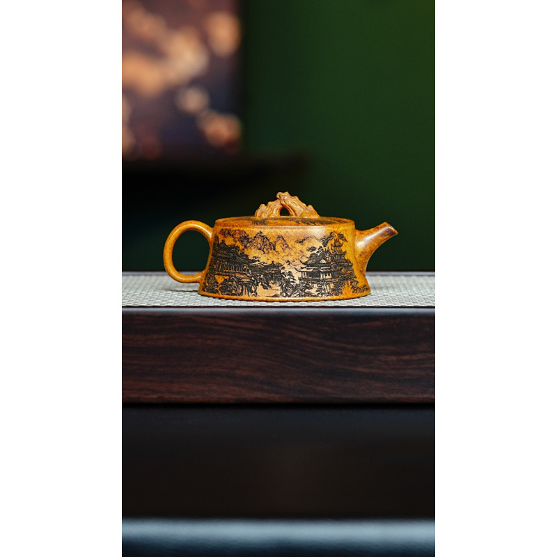 宜兴紫砂 观山 龙骨金砂 李志佩h414