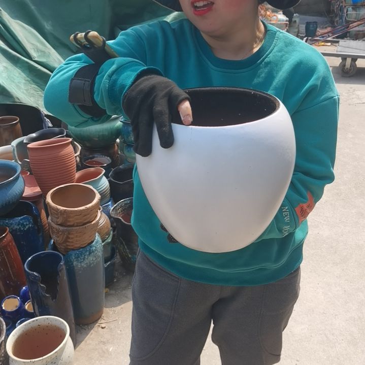 红陶口20高23瑕疵口裂