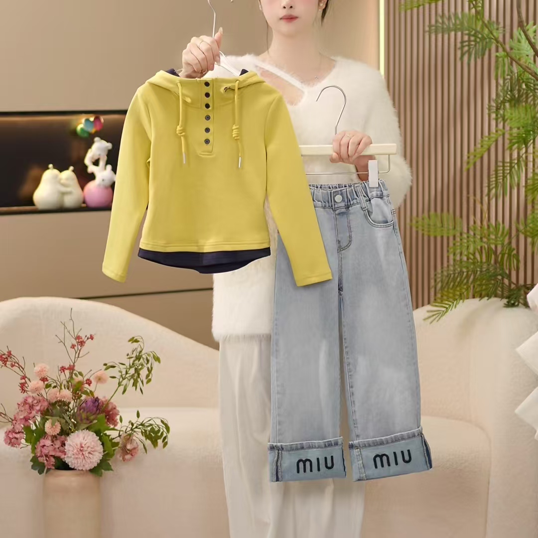 boboe/波波鹅2025春秋季新款女童休闲时尚百搭上衣+裤子—Y4167