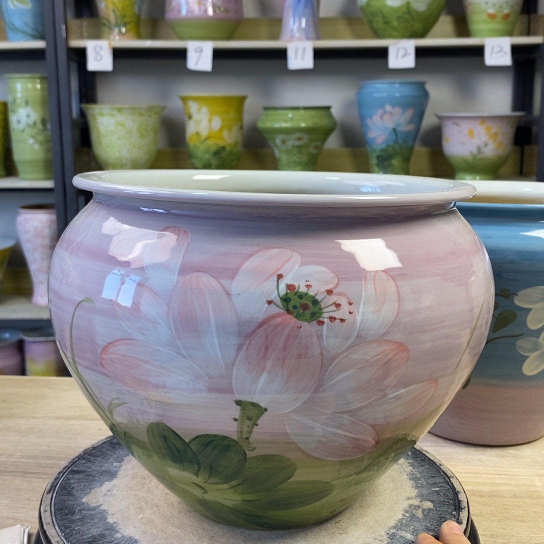 景德镇手工手绘花盆