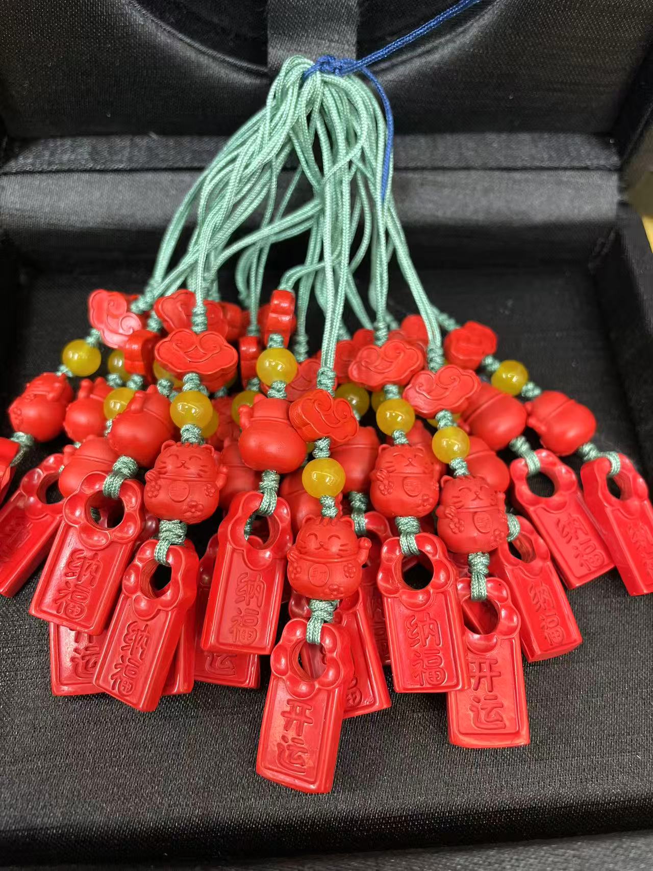 含辰砂工艺品招财猫开运挂吊（多样性一件发货）