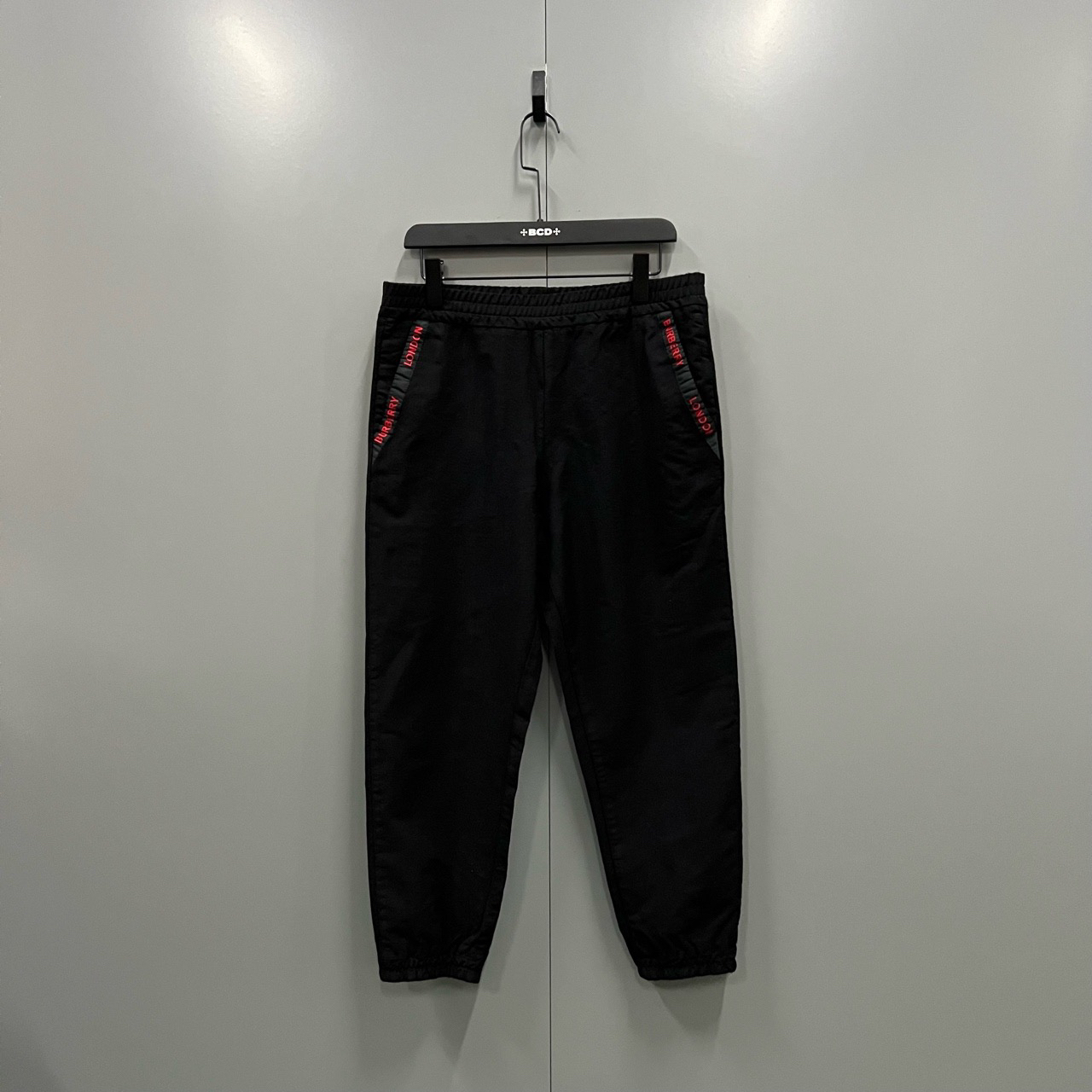 95新 BURBERRY/博柏利 ab黑色串标logo束脚裤 46码/95新bc008366