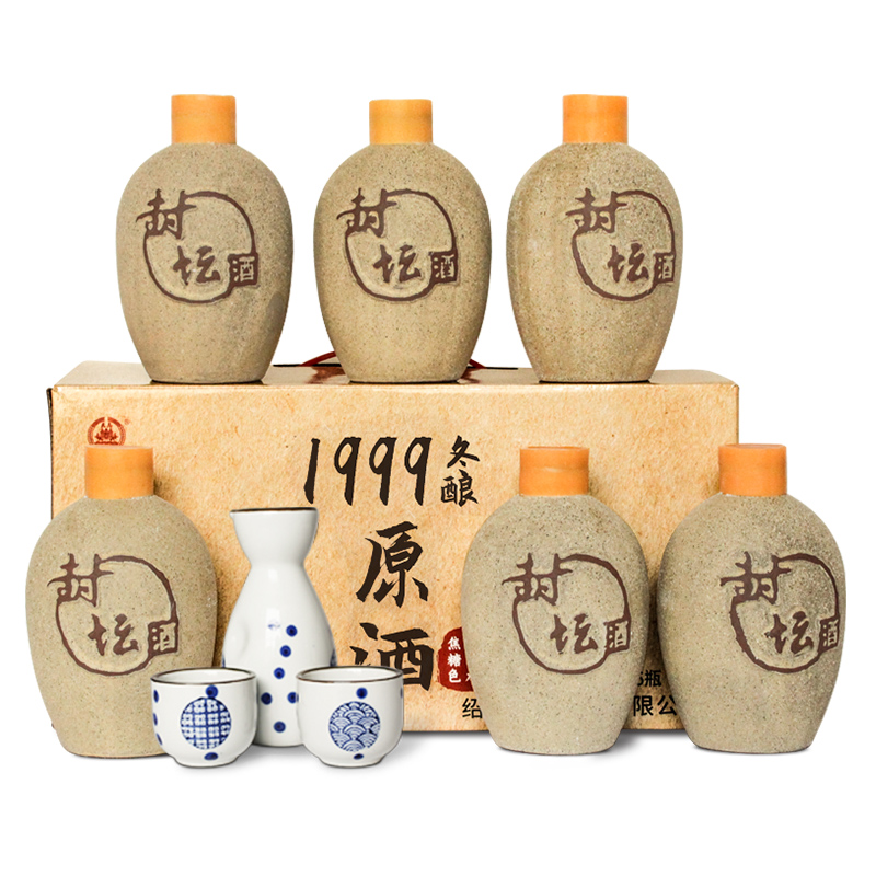 绍兴本色黄酒1999冬酿花雕酒500ml*6瓶装粮食酿造无焦糖色糯米酒