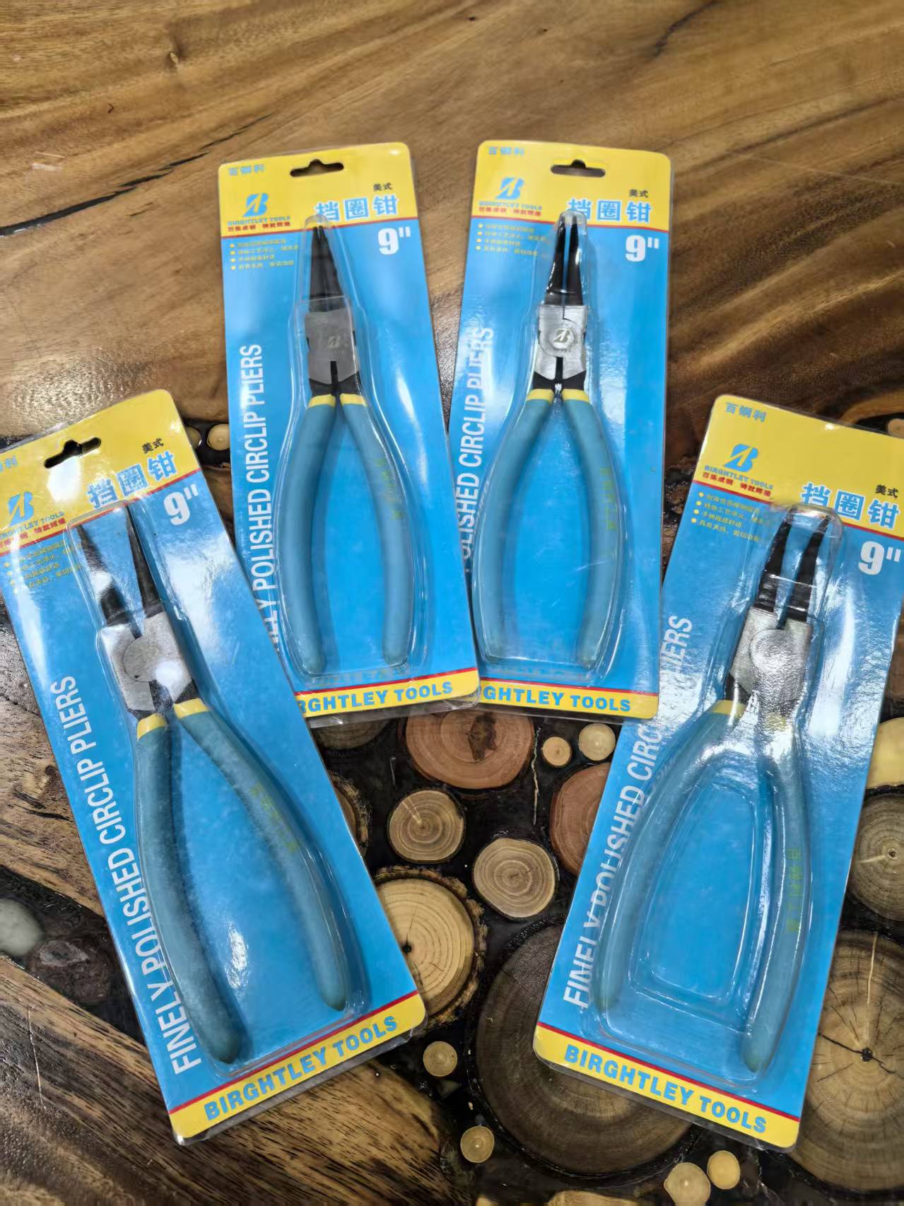 九寸库存卡簧钳内外卡直弯头各一共四把