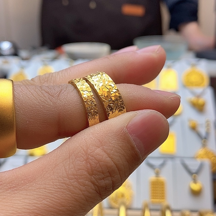 合金碎冰冰情侣款戒指、一起