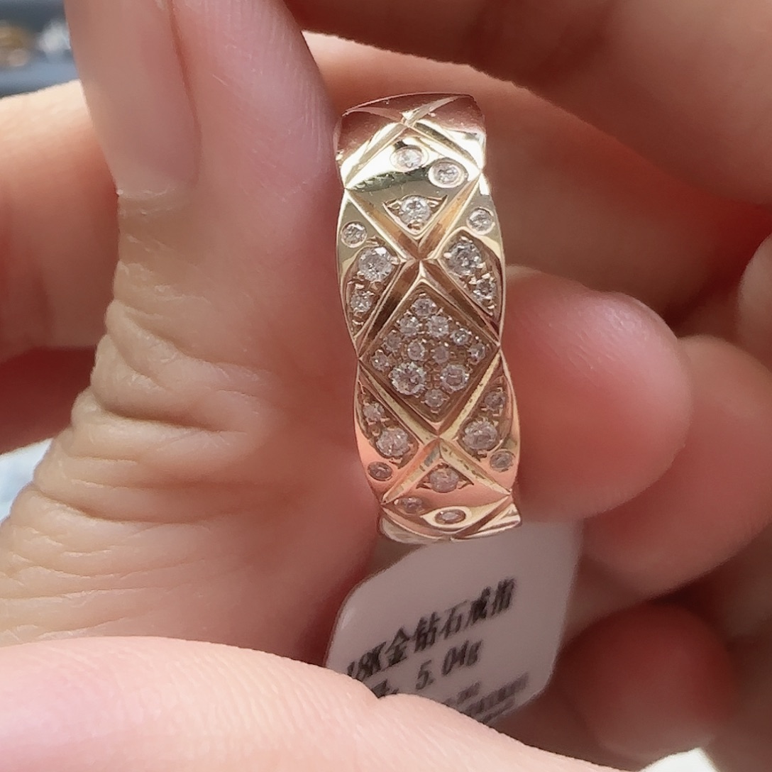 戒指/指环18K金镶嵌天然钻石15/21