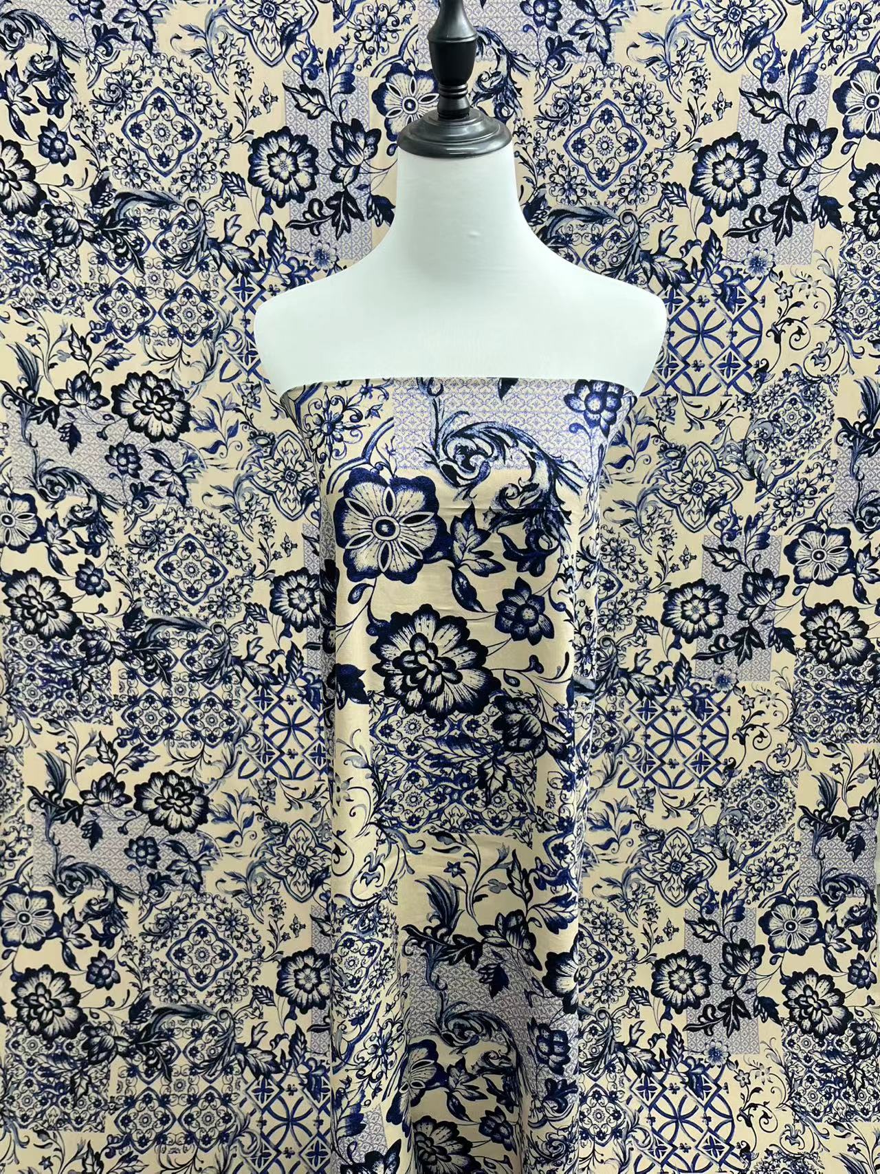 【名贵坊雕印】雕印棉绸—青花雅韵