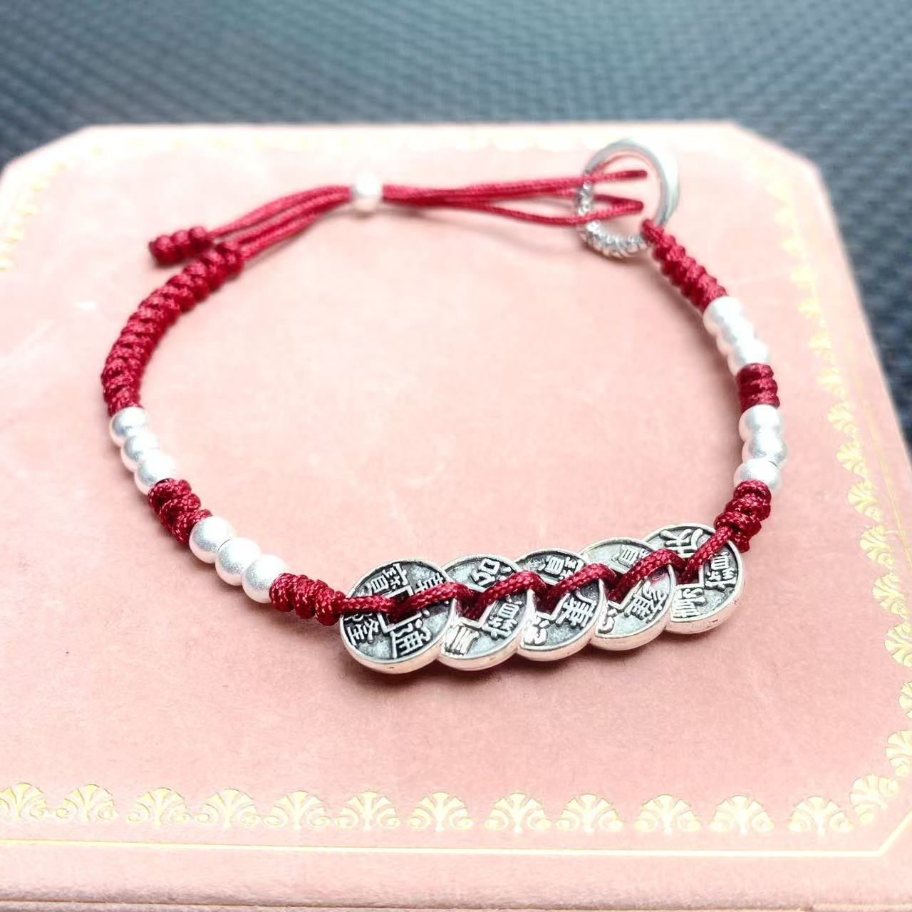 7003盘缠红绳手链 无礼盒