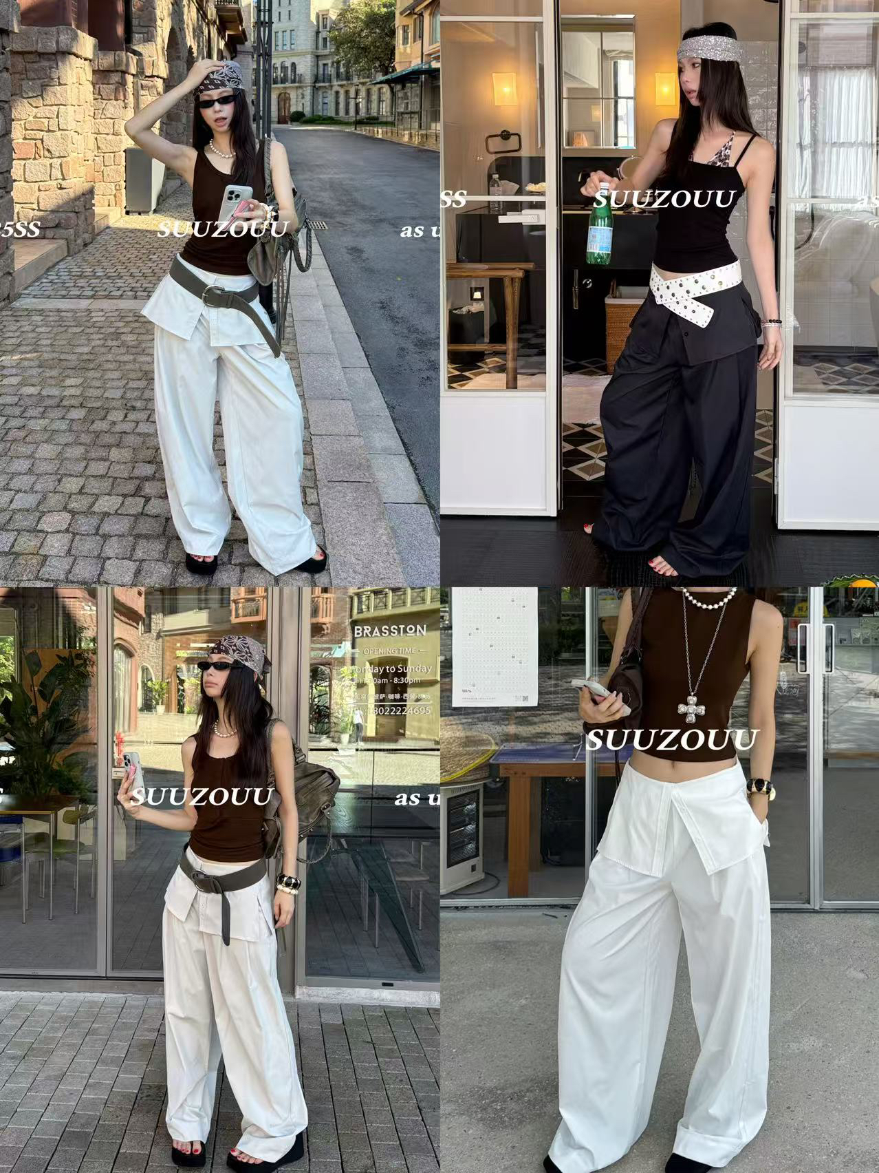 【NO退NO换】 馒头（1mtk369#）开叉屁帘 假两件阔腿休闲裤7-9