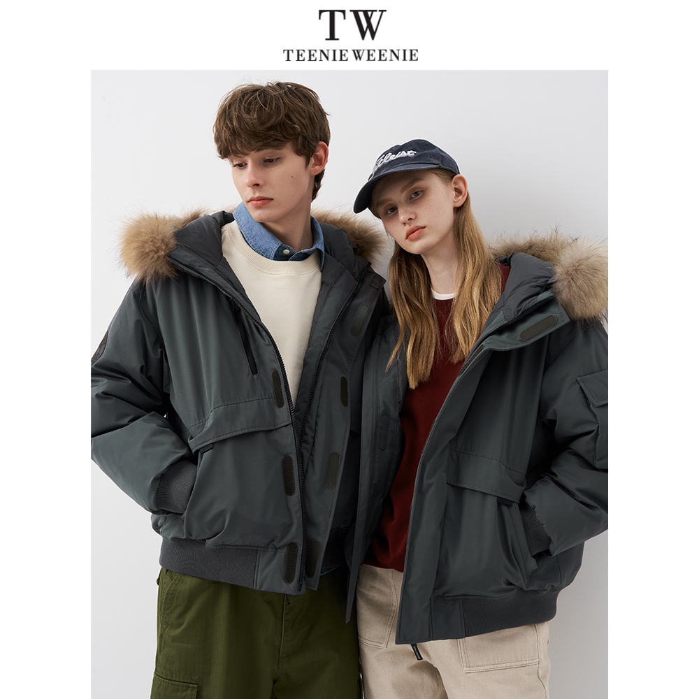 TeenieWeenie小熊男装时尚羽绒服短款夹克防水外套男TNJD25DC35R
