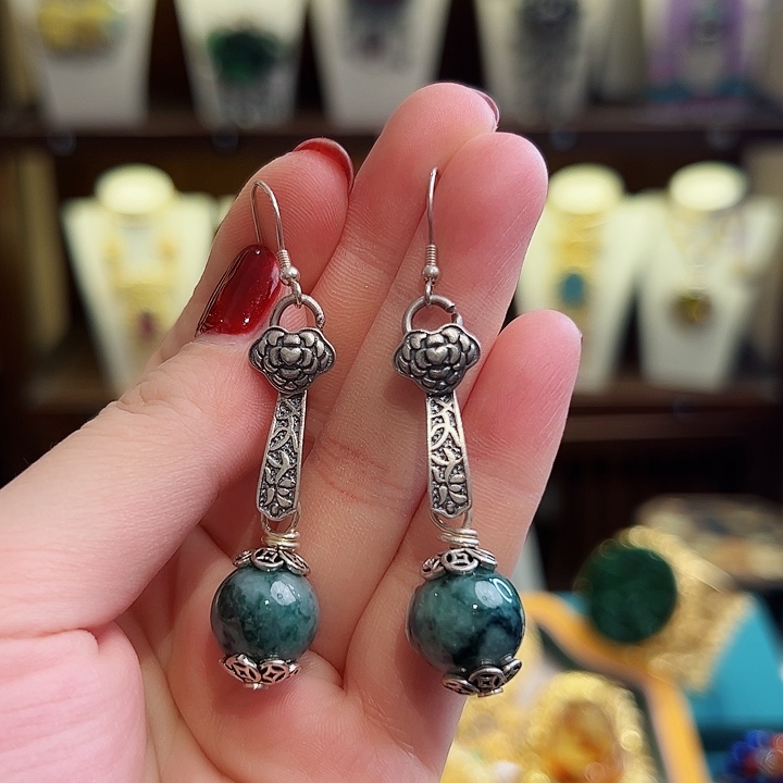 翡翠耳饰未镶嵌耳环