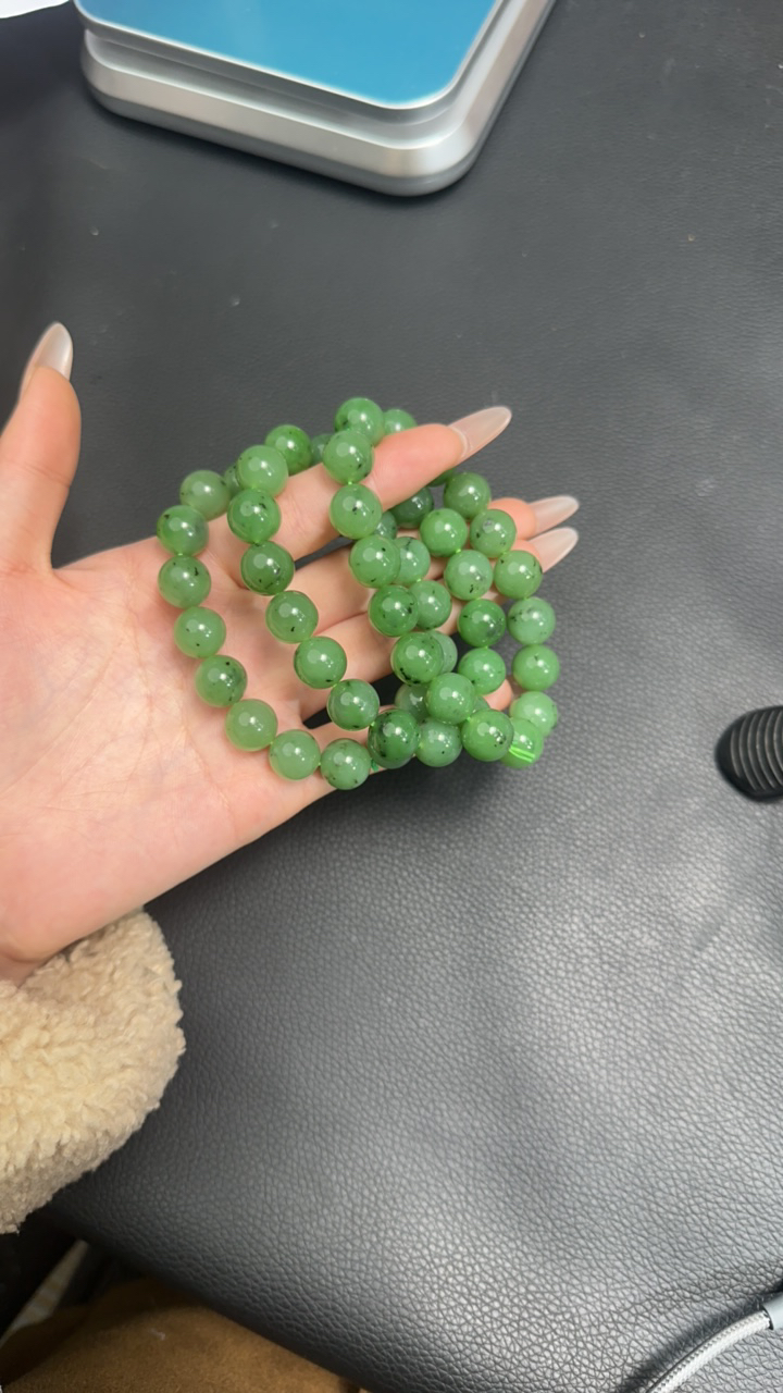 手串纯天然和田玉俄罗斯碧玉12mm多样性拍一发一