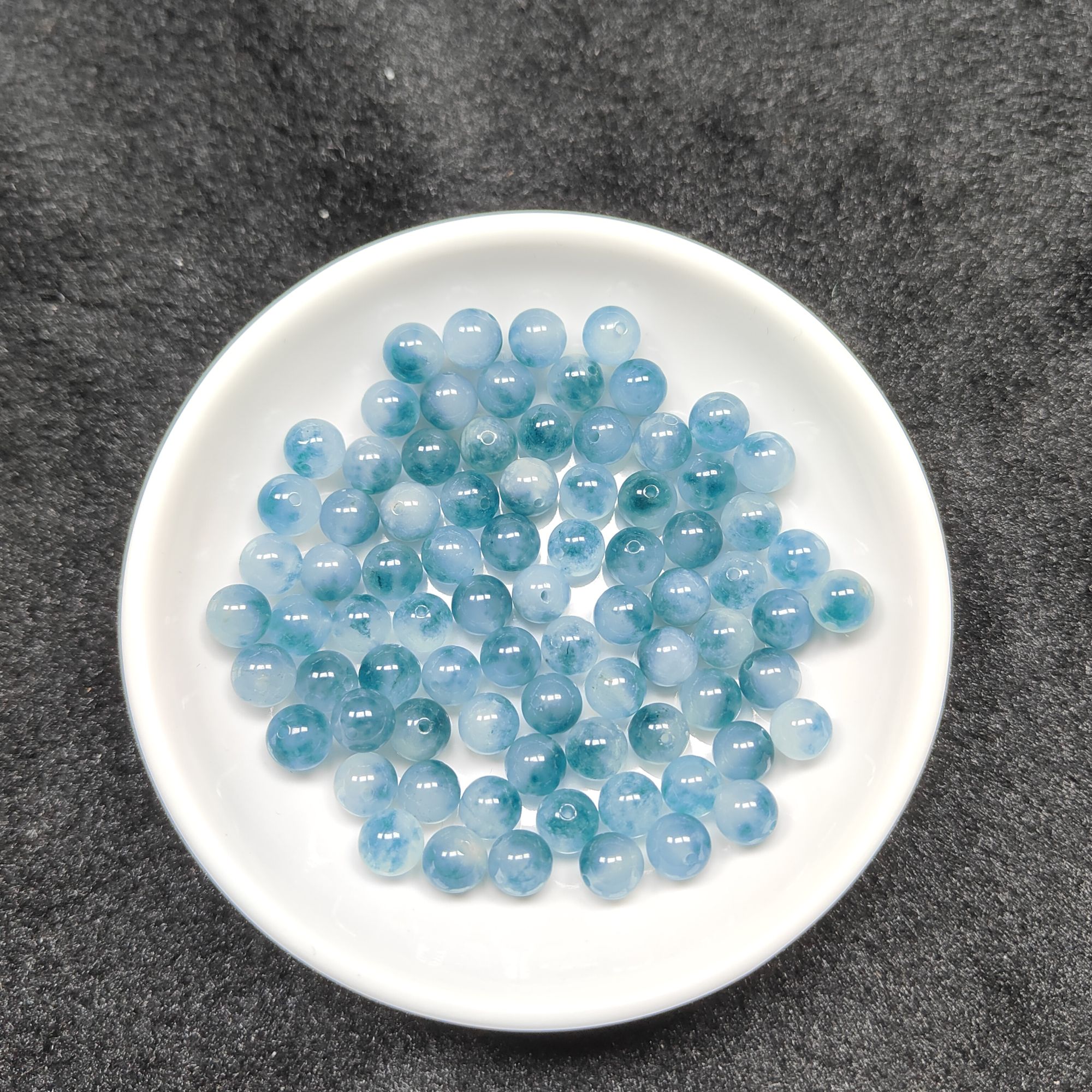 天然散珠 飘蓝花 8mm （赠弹力绳）PLA003