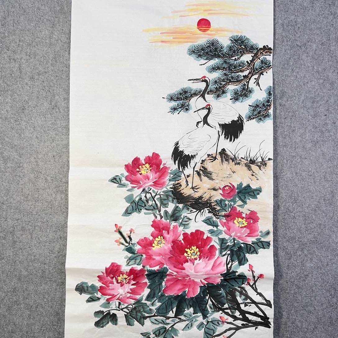 国画700 牡丹等花卉图案装饰图案为