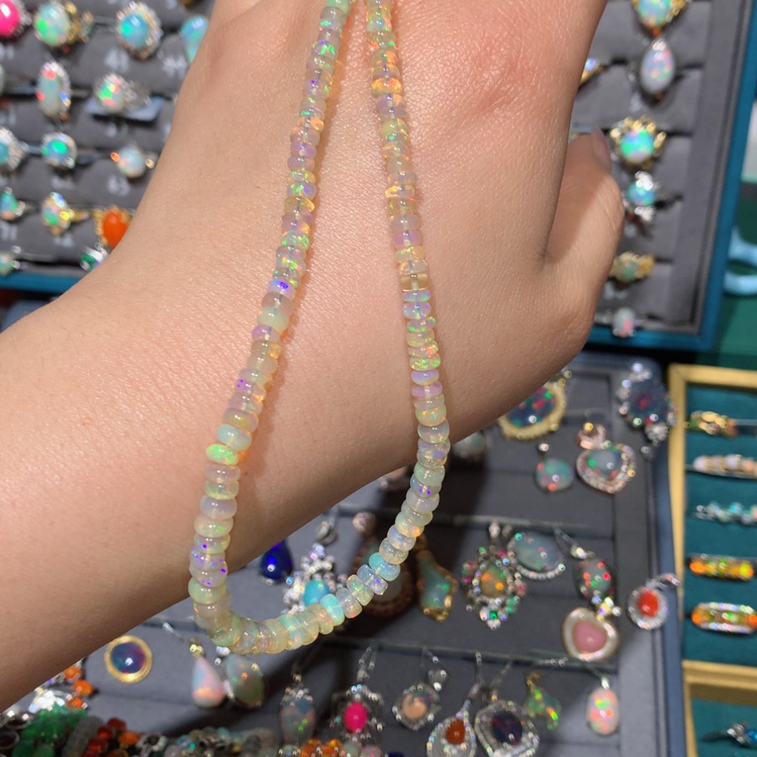 欧泊福利项链银S925镶嵌