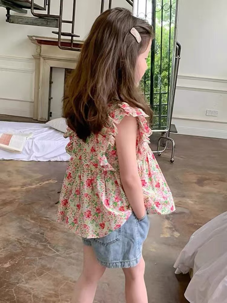 直播链接（801—900）夏季女童碎花上衣