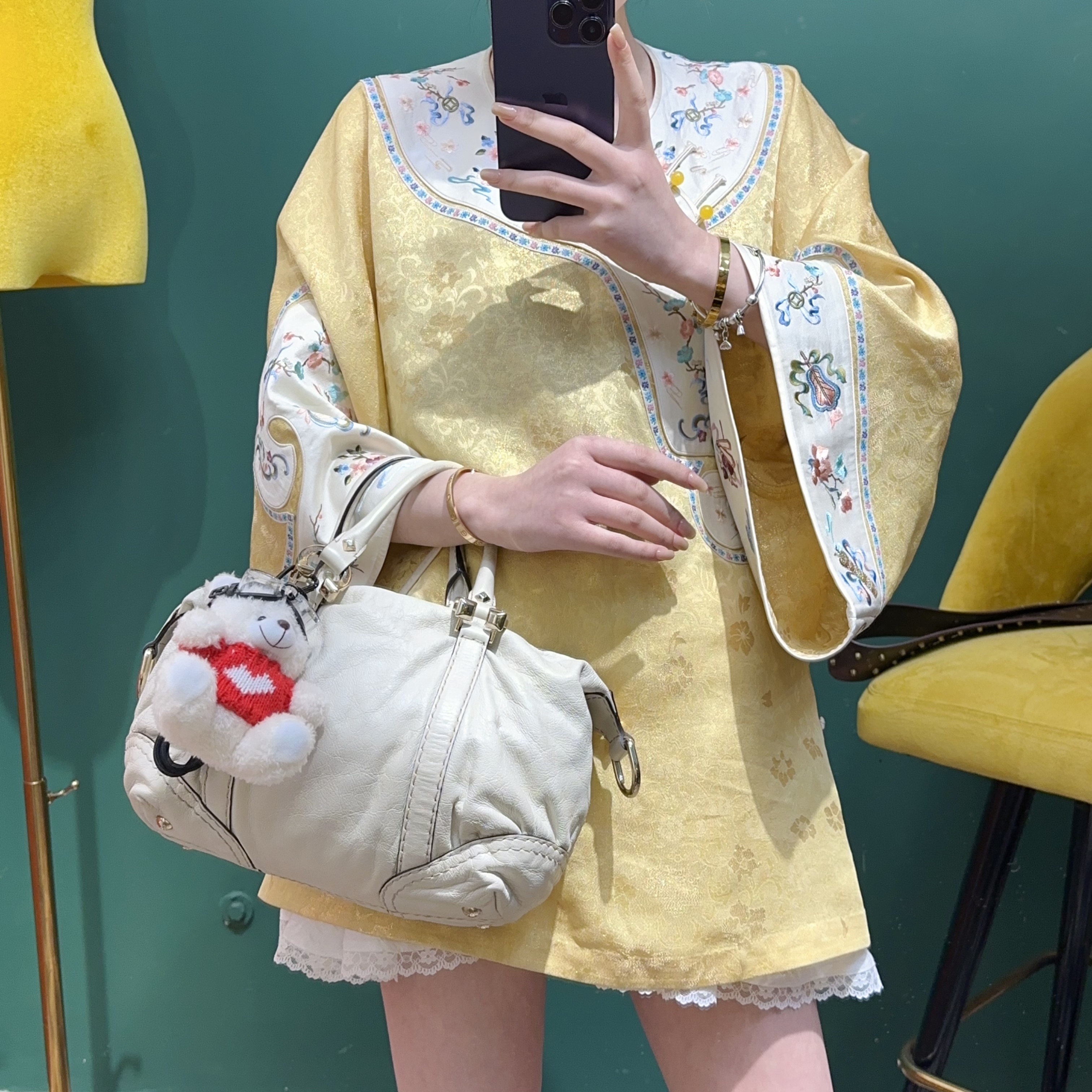95新 GUCCI/古驰 白金配波士顿手提包  TH691