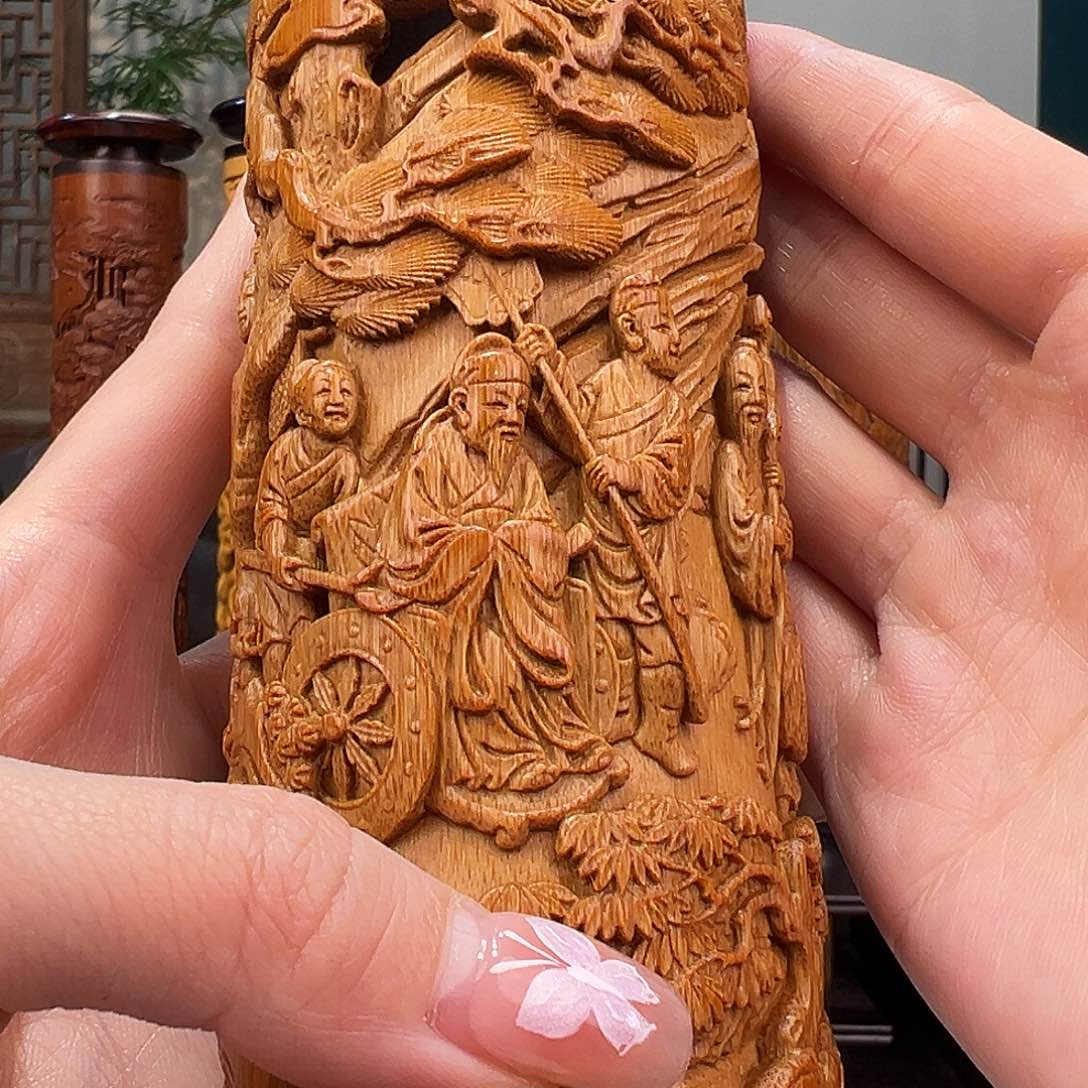 竹老***^竹雕文王访贤